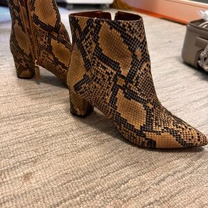 Snakeskin Pattern Ankle Boots